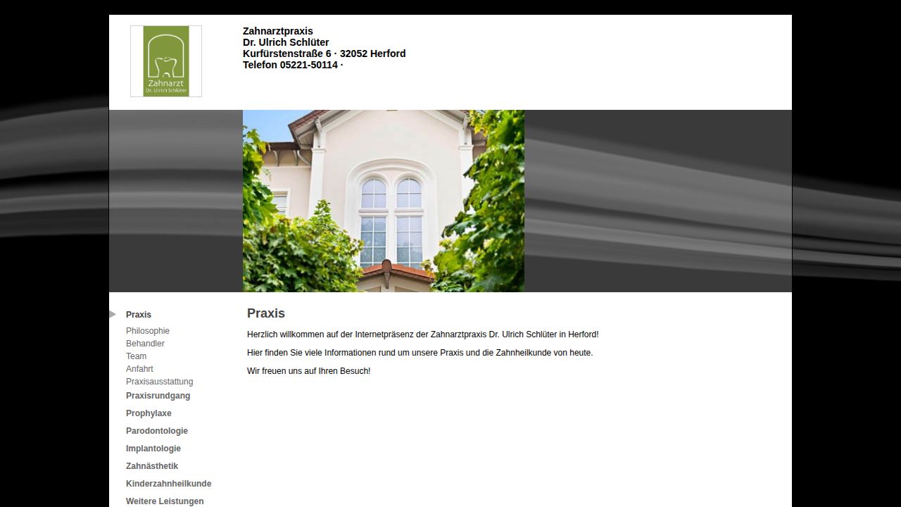 Startseite der Internetseite von Dr. Ulrich Schl&uuml;ter